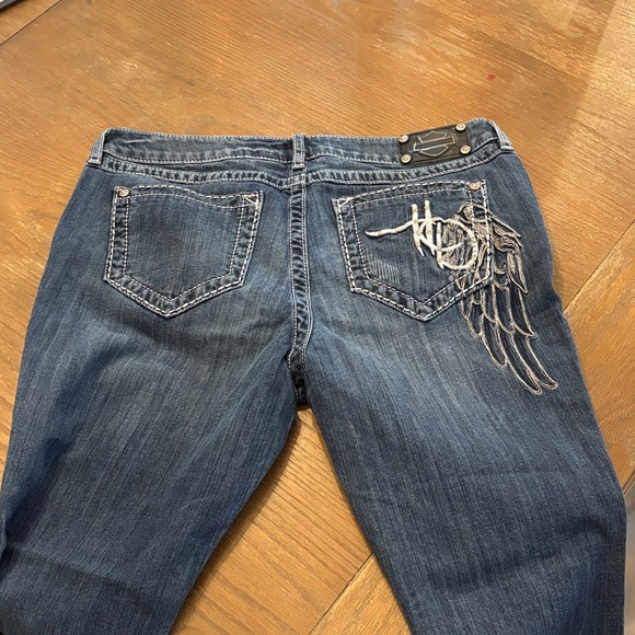 Harley-Davidson Blue Boot Cut Jeans with Embroidery - Picture 8 of 8